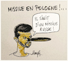 Cartoon: missile to poland (small) by ismail dogan tagged zelensky