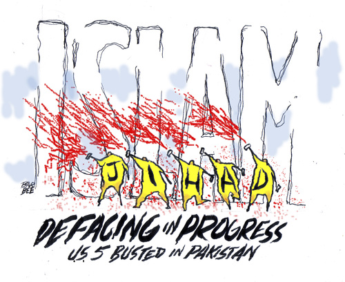 Cartoon: gang signs (medium) by barbeefish tagged jihad
