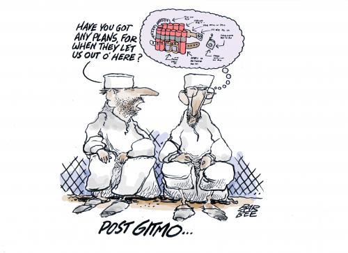 Cartoon: GITMO (medium) by barbeefish tagged on,the,loose