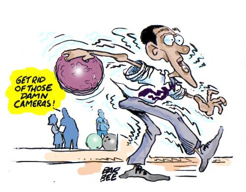 Cartoon: gutter ball (medium) by barbeefish tagged obama,