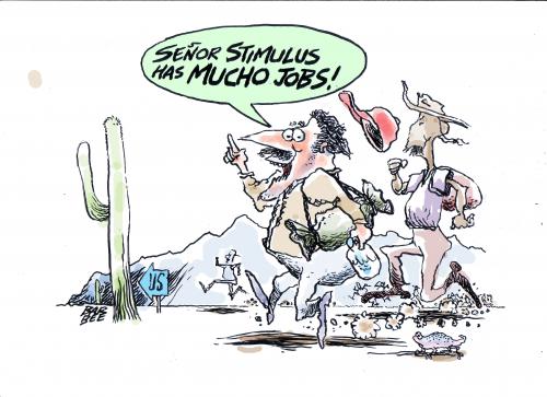 Cartoon: JOBS GALORE (medium) by barbeefish tagged stimulus