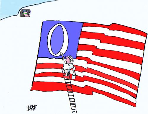 Cartoon: OBAMA O (medium) by barbeefish tagged de,plane
