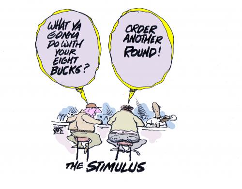 Cartoon: stimulus bill (medium) by barbeefish tagged wow