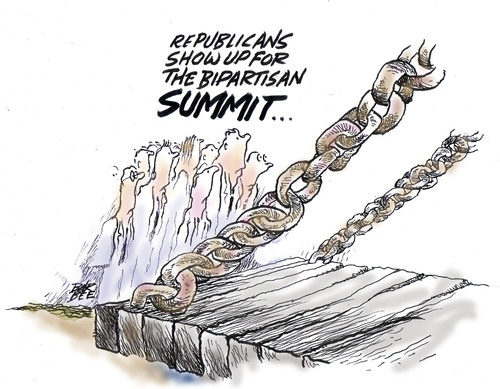 Cartoon: the meeting (medium) by barbeefish tagged obama