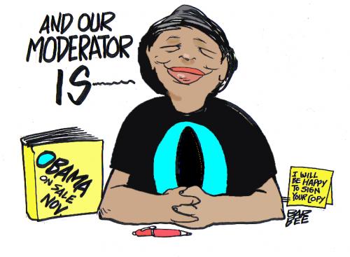 Cartoon: the MODERATOR (medium) by barbeefish tagged the,vp,debate