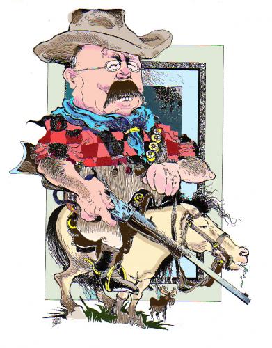 Cartoon: TR (medium) by barbeefish tagged roughrider,