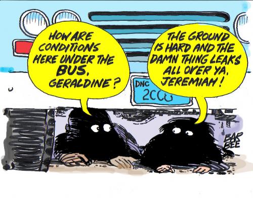 Cartoon: under the bus (medium) by barbeefish tagged democrat,