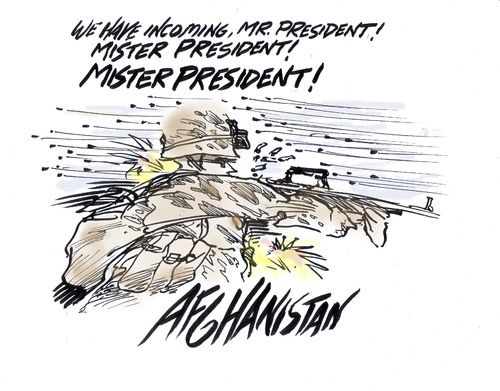 Cartoon: urgent (medium) by barbeefish tagged afghanistan