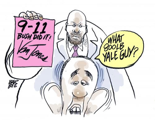 Cartoon: VAN JONES (medium) by barbeefish tagged obama