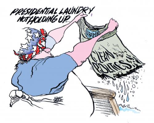 Cartoon: washed and worn (medium) by barbeefish tagged obama