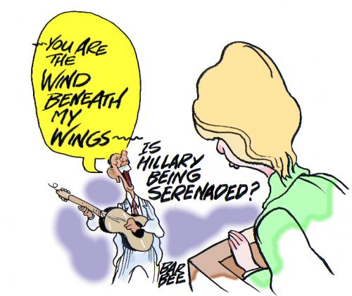 Cartoon: WINGS (medium) by barbeefish tagged hillary,obama