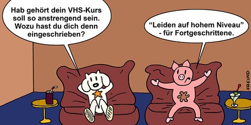 Cartoon: Harte Zeiten! hard times! (medium) by zguk tagged minimells,hunni,zguk,hunde,und,schweine
