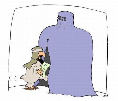 Cartoon: BUR-KABIN (medium) by uber tagged afghanistan,burqa,elezioni,elections,vote
