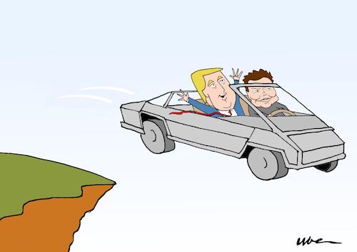 Cartoon: TESLA E LUISE (medium) by uber tagged trump,musk,film,trump,musk,film