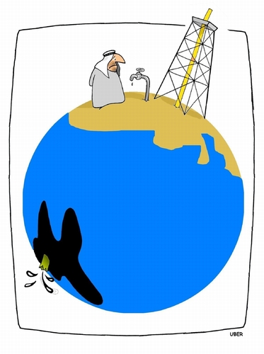 Cartoon: THE BARREL (medium) by uber tagged oil,luisiana,opec,öl,krise,umwelt,natur,luisiana,opec