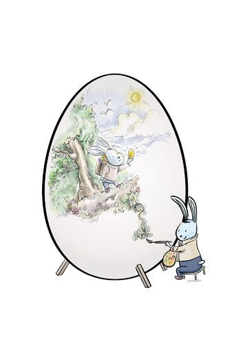 Cartoon: Cute little bunny painting egg (medium) by ian david marsden tagged ostern,cartoon,cute,painting,egg,bunny,easter,osterhase,hase,ei,malen,suess,zeichnung,marsden,ostern,osterhase,ei