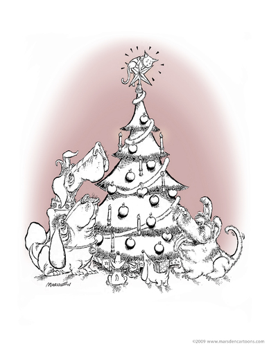 Cartoon: Dog Christmas (medium) by ian david marsden tagged hund,dog,katze,cat,christmas,xmas,holidays,tree,presents,cartoon,humor,weihnachten,weihnacht,heilig abend,feiertag,feierlich,weihnachtszeit,weihnachtsbaum,tiere,tier,hund,katze,geschenke,geschenk,bescherung,hunde,heilig,abend