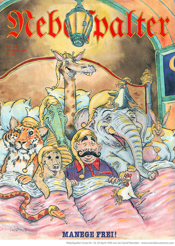 Cartoon: Nebelspalter Titelblatt 1990 (medium) by ian david marsden tagged cartoon,nebelspalter,zirkus,marsden,titelblatt,cover