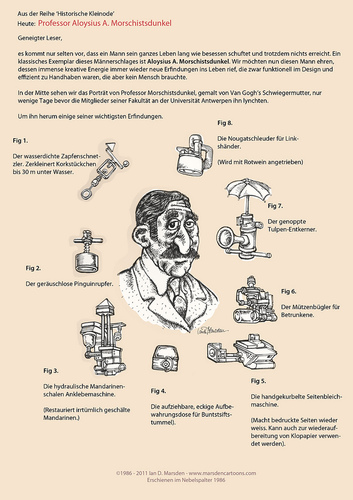 Cartoon: Prof  Aloysius Amorschistsdunkel (medium) by ian david marsden tagged erfindungen,inventors,erfinder,historisch,gadgets,kleinode,genial,genie,steampunk,marsden