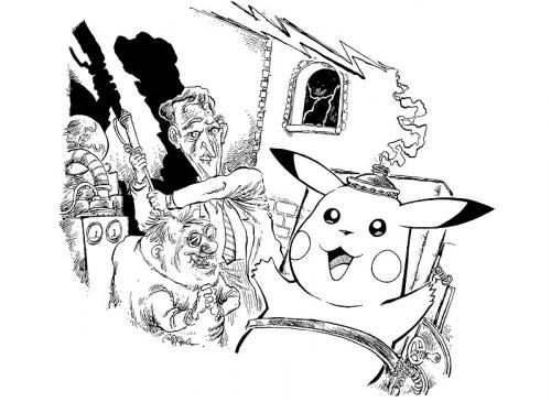Cartoon: the creation of pokemon (medium) by ian david marsden tagged frankenstein,monster,pokemon,frankenstein,monster,pokemon,experiment,literatur