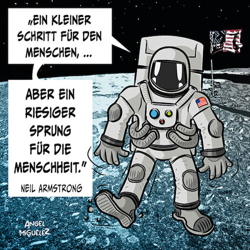 Cartoon: Neil Alden Armstrong (medium) by Miguelez tagged armstrong,mond,apollo11,astronaut