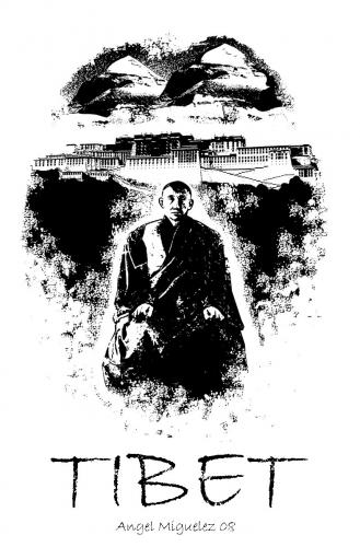 Cartoon: Tibet (medium) by Miguelez tagged tibet
