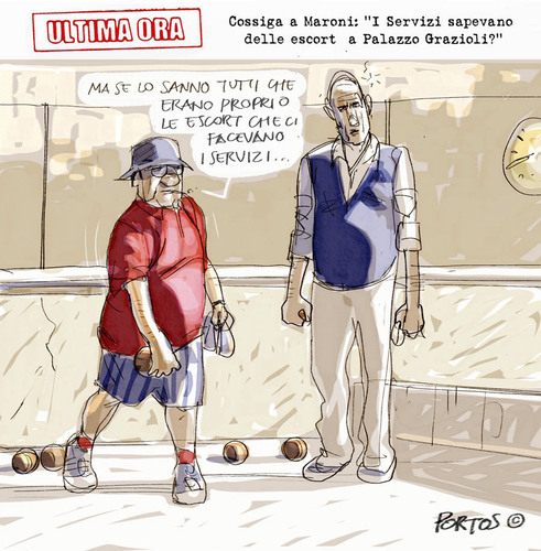 Cartoon: ULTIMA ORA (medium) by portos tagged escort,maroni,palazzo,grazioli,servizi