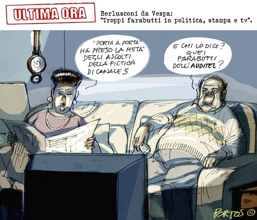 Cartoon: ULTIMA ORA (medium) by portos tagged berlusconi,vespa,fiction