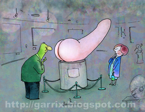 Cartoon: A day at the museum (medium) by Garrincha tagged gag,cartoon,adult,humor,garrincha,museum