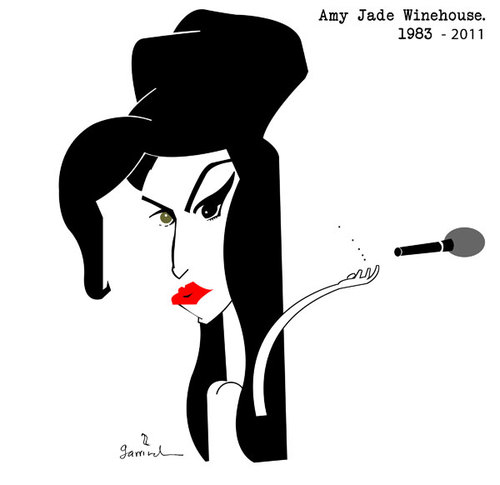 Cartoon: Amy (medium) by Garrincha tagged celebrities,amy,winehouse,caricature,music