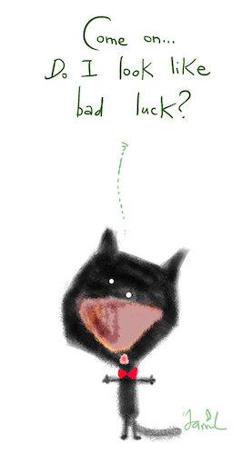 Cartoon: Bad luck (medium) by Garrincha tagged cat,illustrations,animals,photoshop,brushes