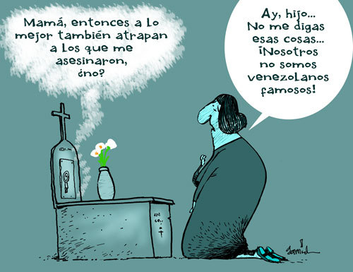 Cartoon: Crime in Caracas (medium) by Garrincha tagged venezuela,crime,murder
