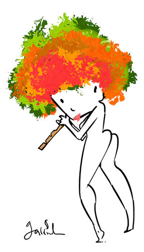 Cartoon: Flora babe. (medium) by Garrincha tagged illustration,fantasy,stories,women,music