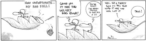 Cartoon: Flying bag (medium) by Garrincha tagged comic,strips