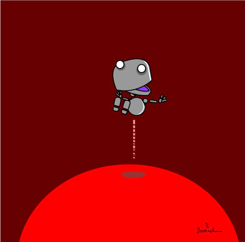 Cartoon: Happy bot (medium) by Garrincha tagged vector,illustration