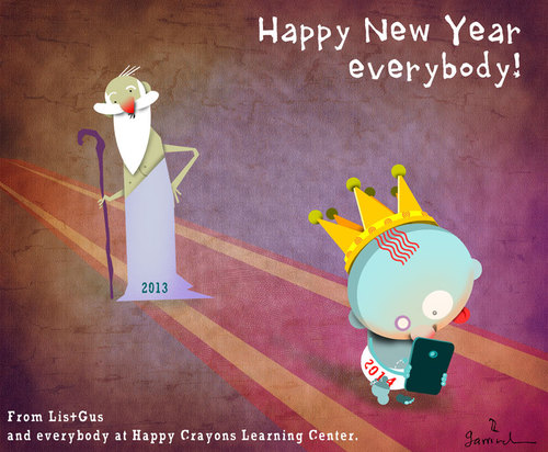 Cartoon: Happy New Year (medium) by Garrincha tagged greeting,card,new,year