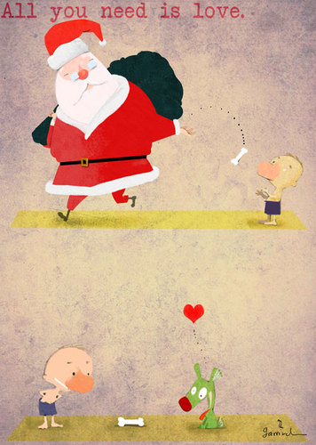 Cartoon: The Season of Giving (medium) by Garrincha tagged card,greeting