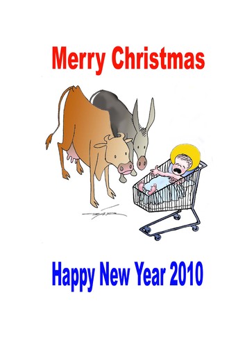 Cartoon: happy (medium) by zluetic tagged merry,christmus