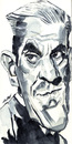 Cartoon: Boris Karloff (small) by daulle tagged caricature,daulle,watercolor,boris,karloff,frankenstein