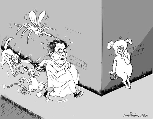 Cartoon: swine flu (medium) by denver tagged denjer