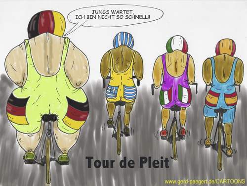 Cartoon: TOUR DE PLEIT (medium) by boogieplayer tagged radsport,ohne,grenzen