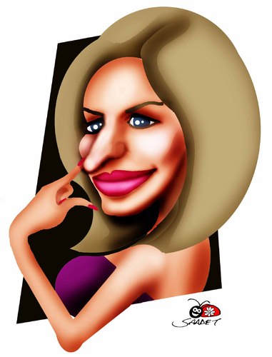 Cartoon: Barbra Streisand (medium) by saadet demir yalcin tagged barbra,syalcin