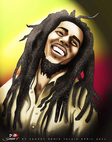 Cartoon: BOB MARLEY (medium) by saadet demir yalcin tagged saadet,sdy,syalcin,bobmarley,music,peace