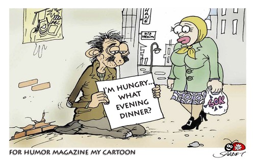 Cartoon: Hungry (medium) by saadet demir yalcin tagged sdy,saadet,syalcin,turkey,humormagazine,cartoon