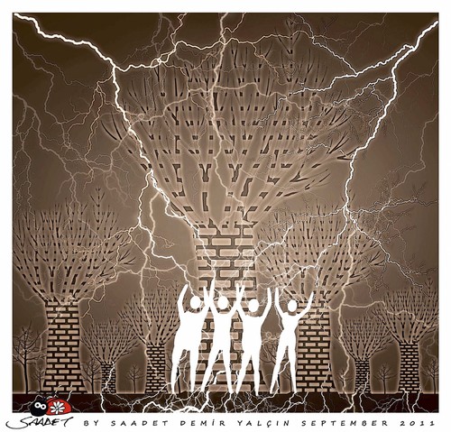Cartoon: Lightning rod (medium) by saadet demir yalcin tagged saadet,sdy,human,nature,world,lightningrod