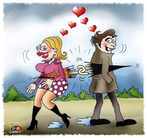Cartoon: Love is  surprise... (medium) by saadet demir yalcin tagged saadetyalcin,sdy,saadet,turkey,love,cartoon