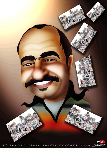 Cartoon: Mustafa Saygin (medium) by saadet demir yalcin tagged sdy,saadet,syalcin,turkey,sculptor,cartoon,humor