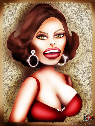 Cartoon: Sophia Loren (medium) by saadet demir yalcin tagged sloren,syalcin,sdy