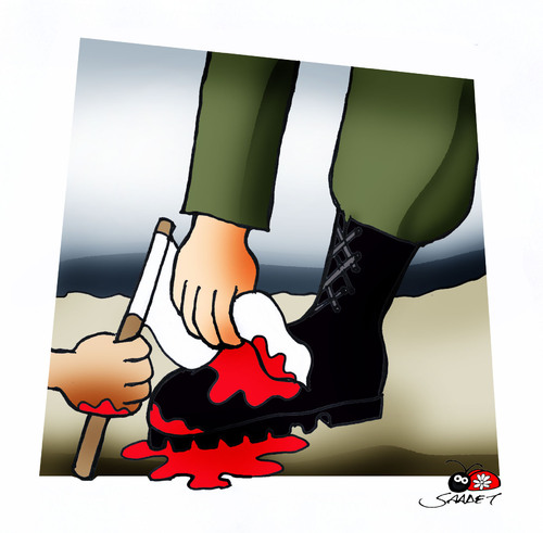Cartoon: S.O.S. - 2 (medium) by saadet demir yalcin tagged gazze,syalcin