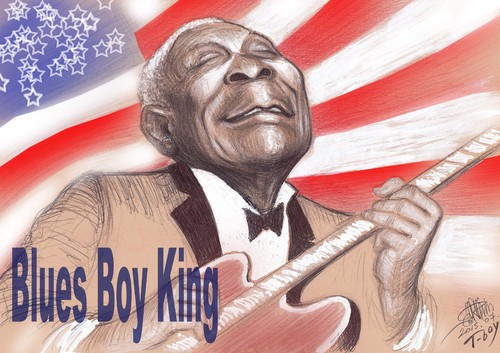 Cartoon: B B KING (medium) by T-BOY tagged king